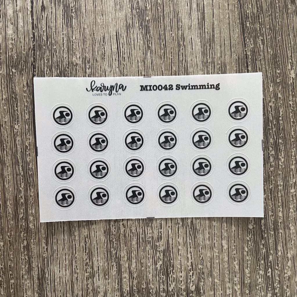 SWIMMING Mini Icons sticker sheet