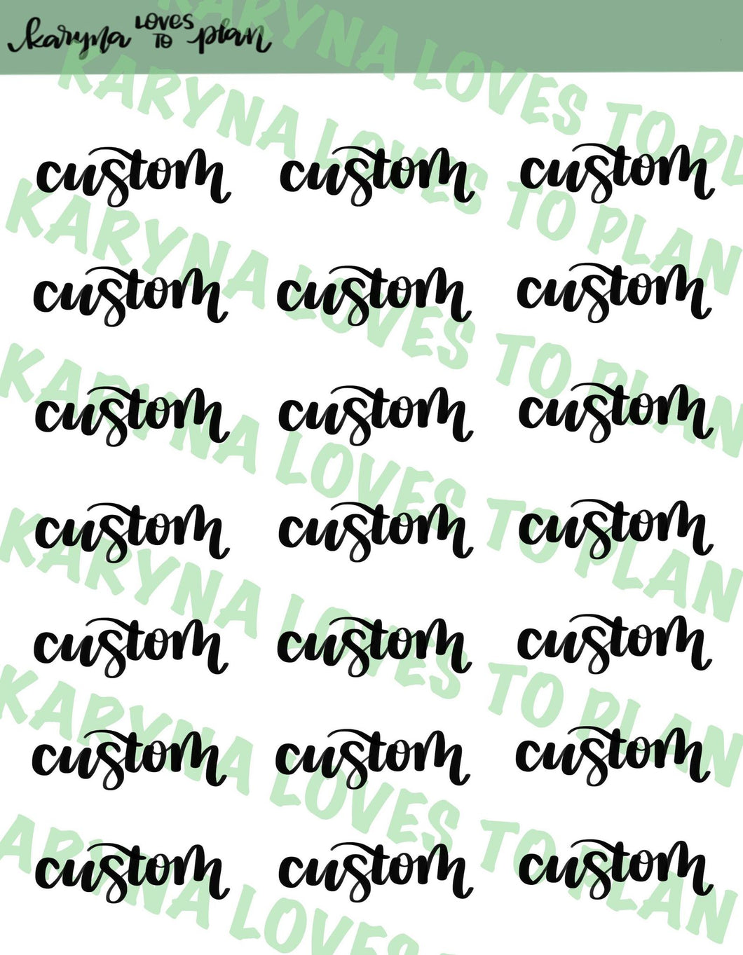 CUSTOM WORDS Sticker Sheet