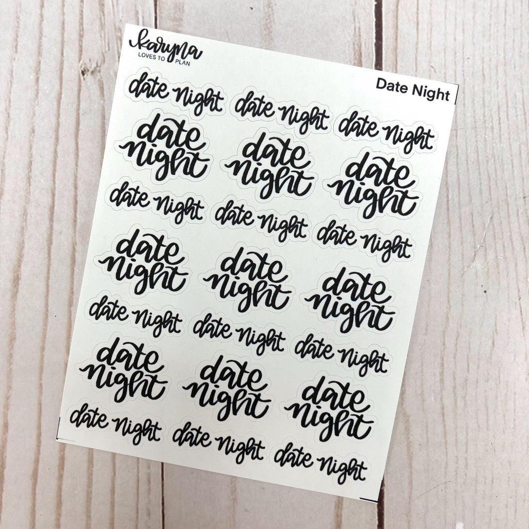 DATE NIGHT sticker sheet