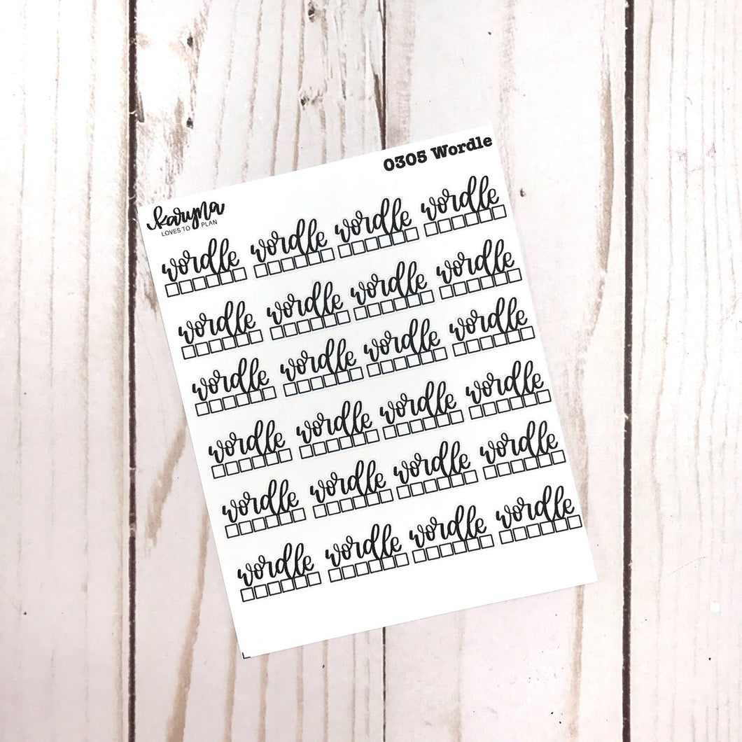 WORDLE sticker sheet