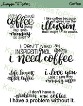 Load image into Gallery viewer, COFFEE Quotes sticker sheet

