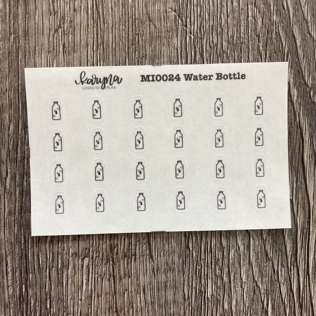 WATER BOTTLE Mini Icons sticker sheet