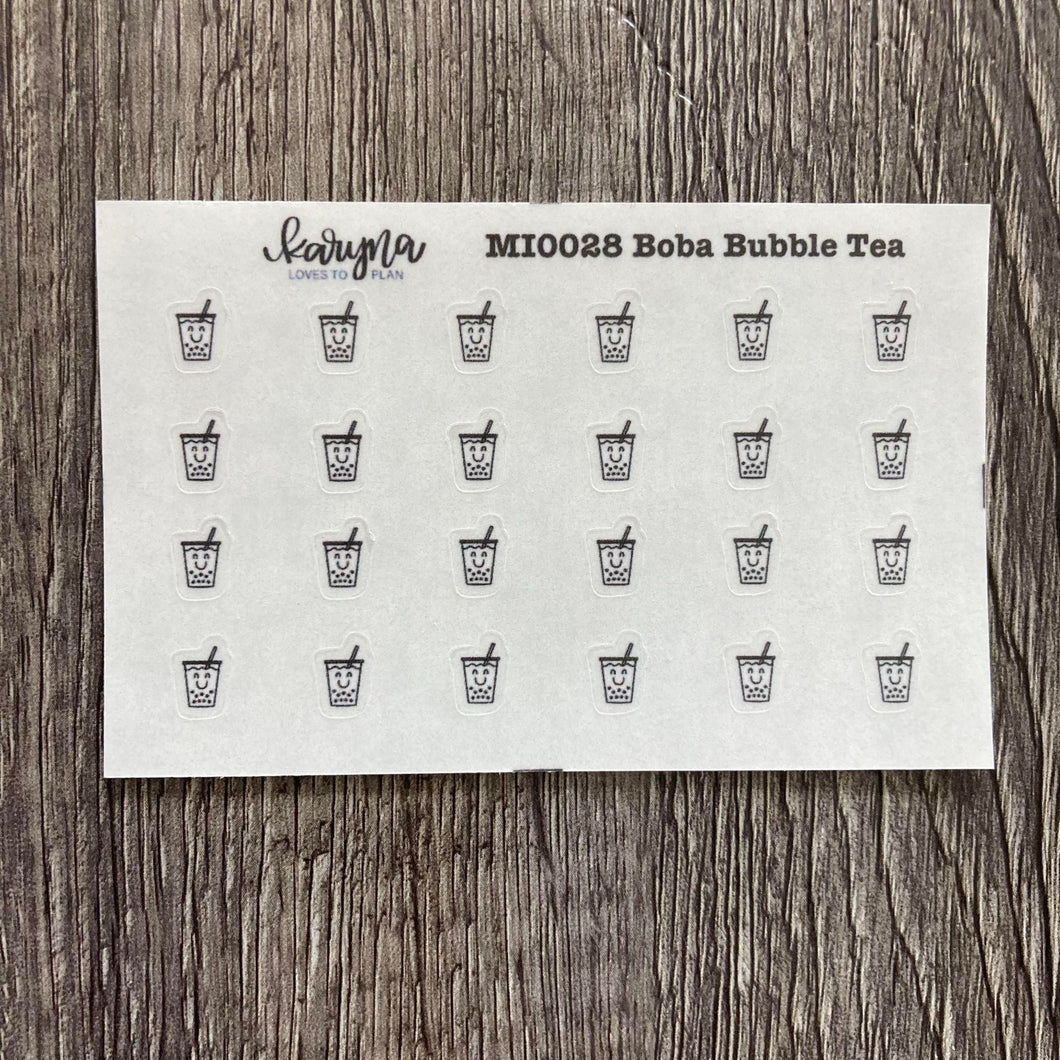 BOBA BUBBLE TEA Mini Icons sticker sheet
