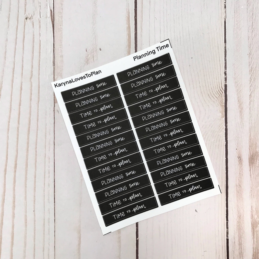Blackout PLANNING TIME sticker sheet