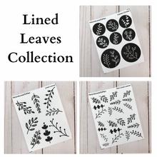 Load image into Gallery viewer, Black Lined Leaves Collection
